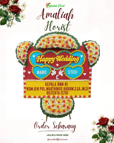 Karangan Papan Bunga Pernikahan di Sutera Hall